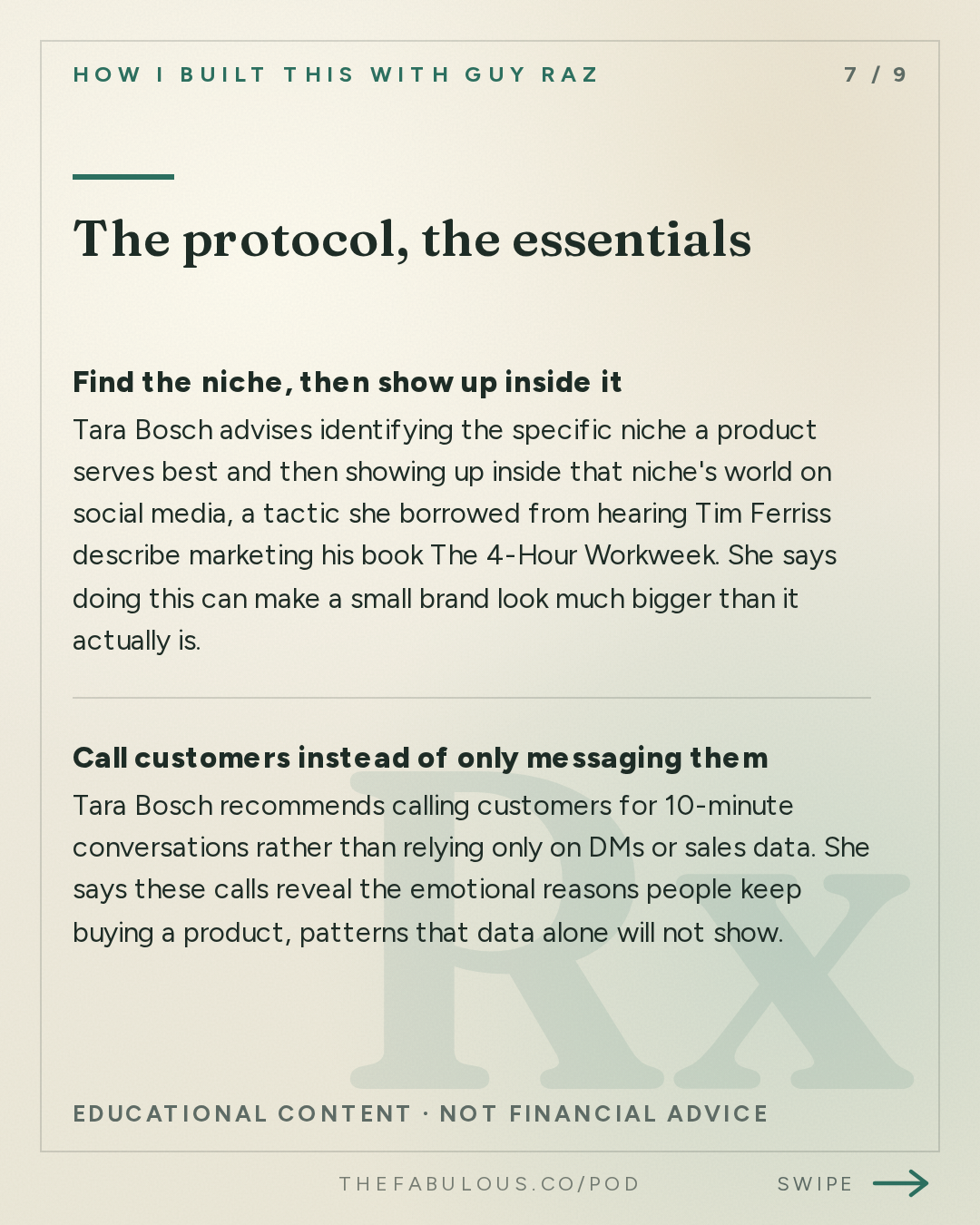 The protocol, the essentials — How I Built This with Guy Raz: Advice Line with Tara Bosch of SmartSweets
