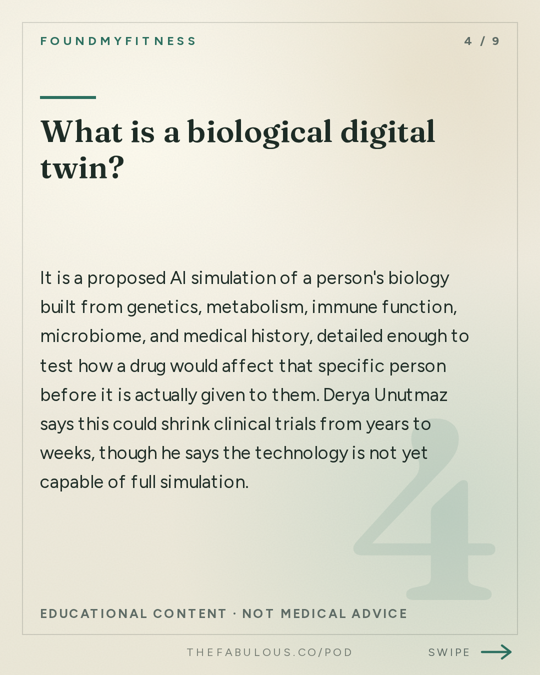 What is a biological digital twin? — FoundMyFitness: #113 Why AI Could Add Decades to Your Lifespan | Dr. Derya Unutmaz