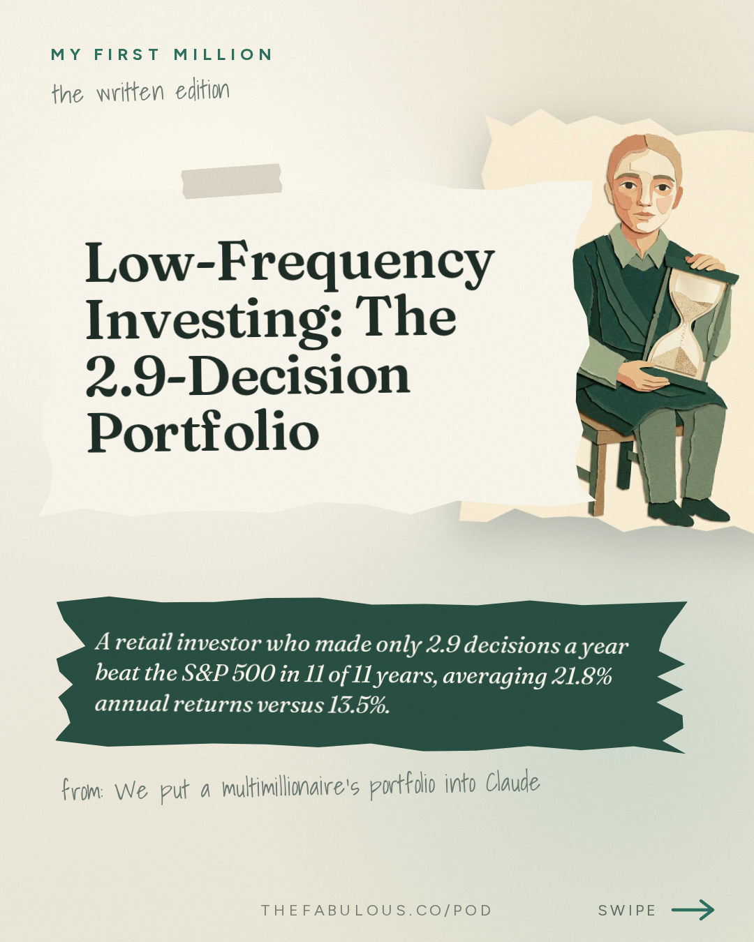 Low-Frequency Investing: The 2.9-Decision Portfolio — My First Million: We put a multimillionaire’s portfolio into Claude (the results shocked us)