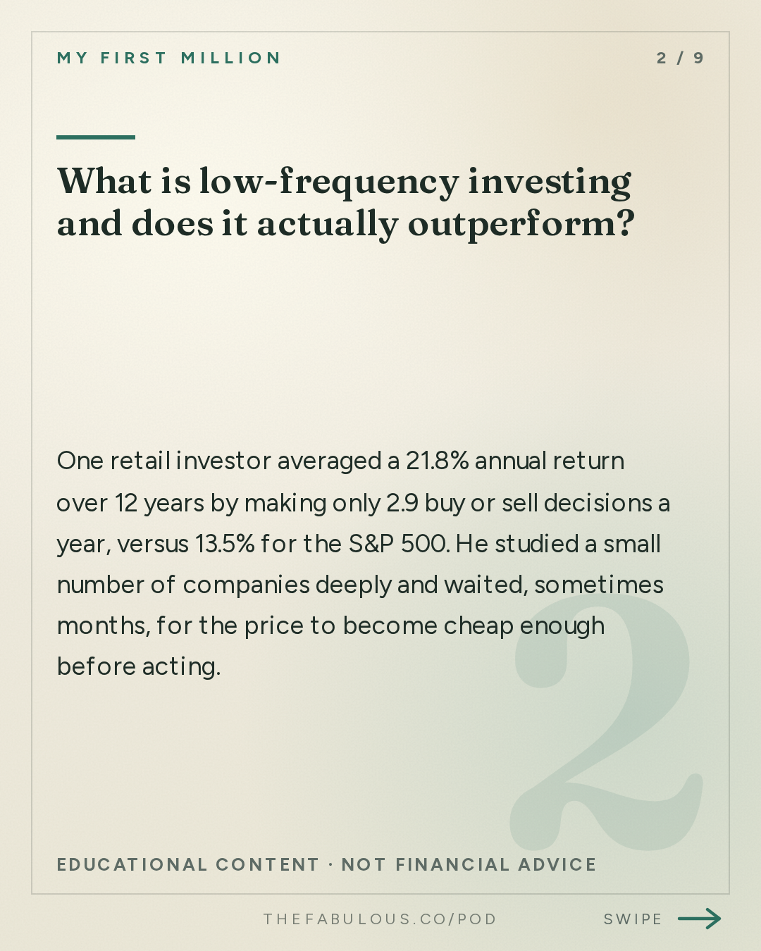 What is low-frequency investing and does it actually outperform? — My First Million: We put a multimillionaire’s portfolio into Claude (the results shocked us)