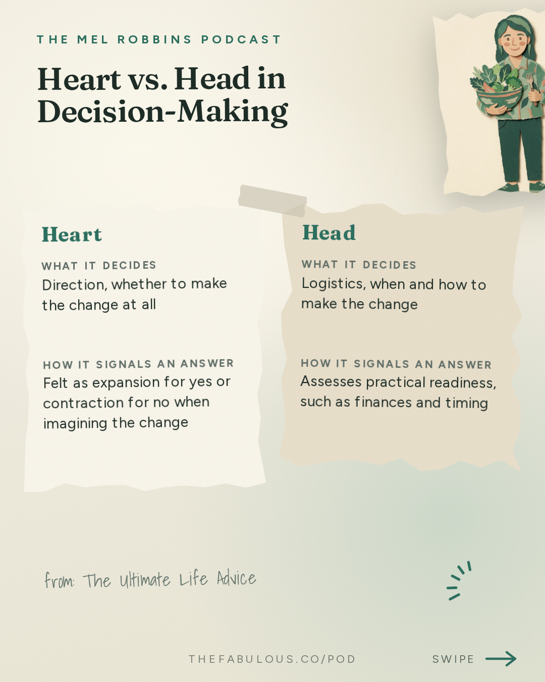 Heart vs. Head in Decision-Making — The Mel Robbins Podcast: The Ultimate Life Advice: How to Get Motivated, Build Confidence & Create Better Relationships