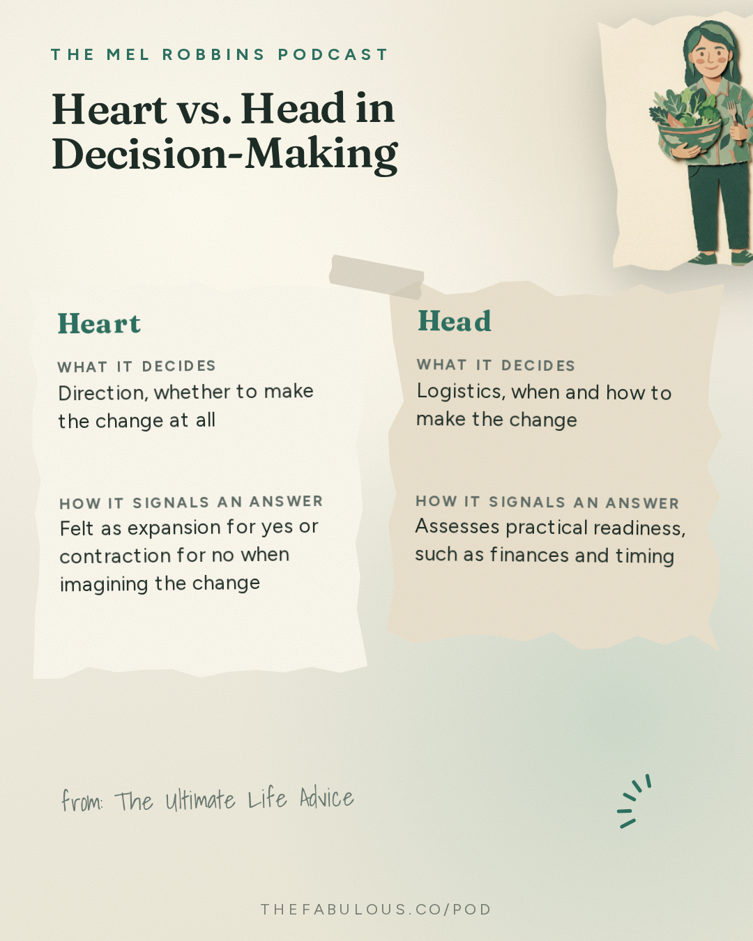 Heart vs. Head in Decision-Making — The Mel Robbins Podcast: The Ultimate Life Advice: How to Get Motivated, Build Confidence & Create Better Relationships