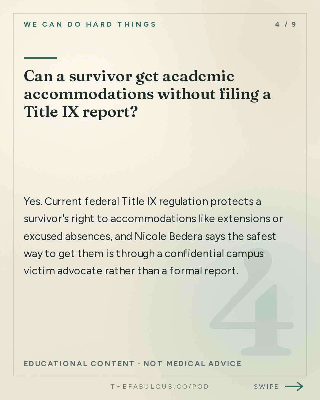 Can a survivor get academic accommodations without filing a Title IX report? — We Can Do Hard Things: On Cornell – How to Protect Your Child When Their College Won’t – with Nicole Bedera