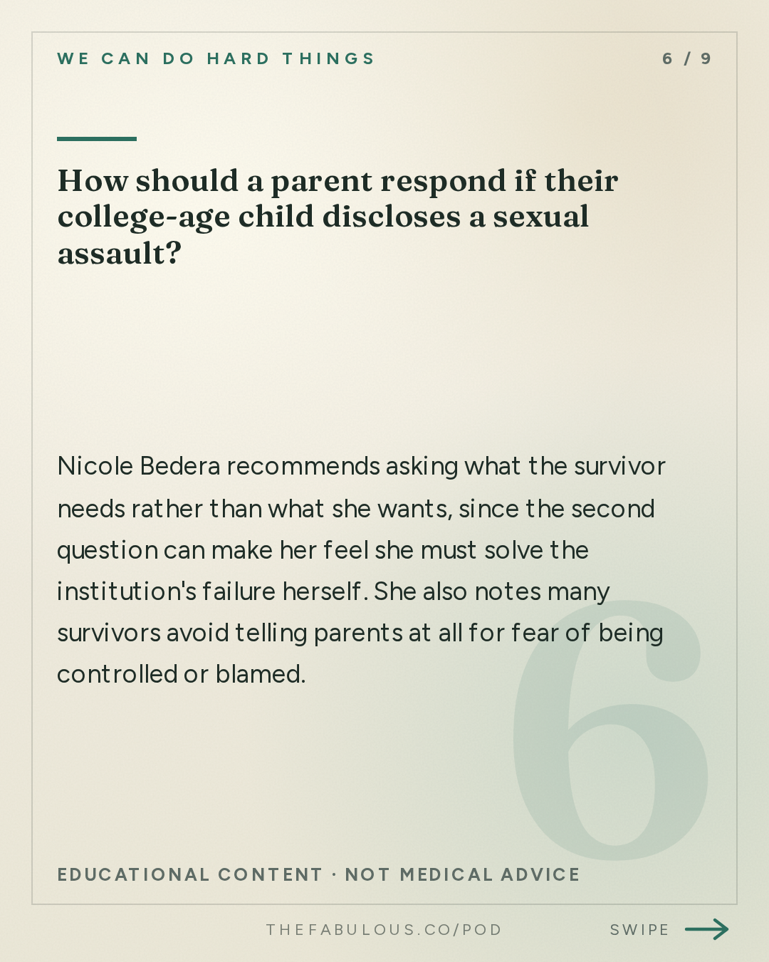 How should a parent respond if their college-age child discloses a sexual assault? — We Can Do Hard Things: On Cornell – How to Protect Your Child When Their College Won’t – with Nicole Bedera