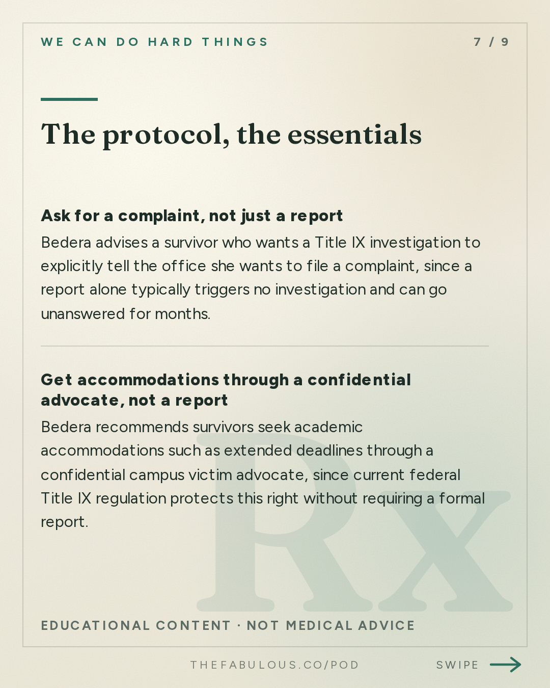 The protocol, the essentials — We Can Do Hard Things: On Cornell – How to Protect Your Child When Their College Won’t – with Nicole Bedera
