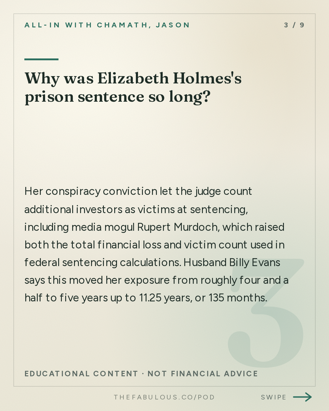 Why was Elizabeth Holmes's prison sentence so long? — All-In with Chamath, Jason, Sacks & Friedberg: Elizabeth Holmes' Husband Billy Evans: The Trial, Prison & Nathan Fielder's Documentary