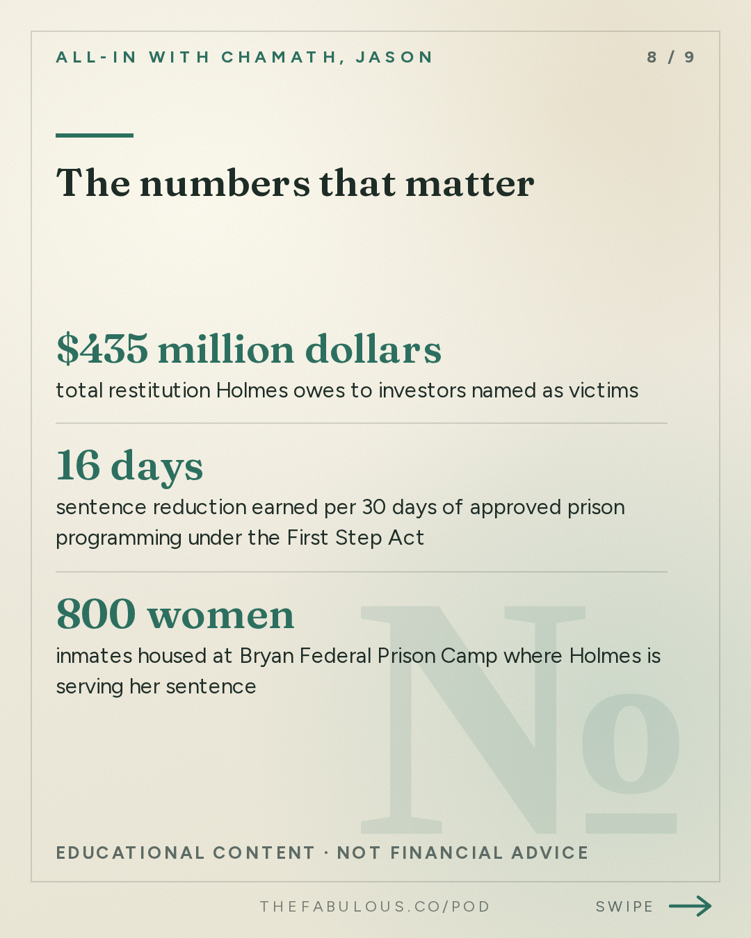 The numbers that matter — All-In with Chamath, Jason, Sacks & Friedberg: Elizabeth Holmes' Husband Billy Evans: The Trial, Prison & Nathan Fielder's Documentary