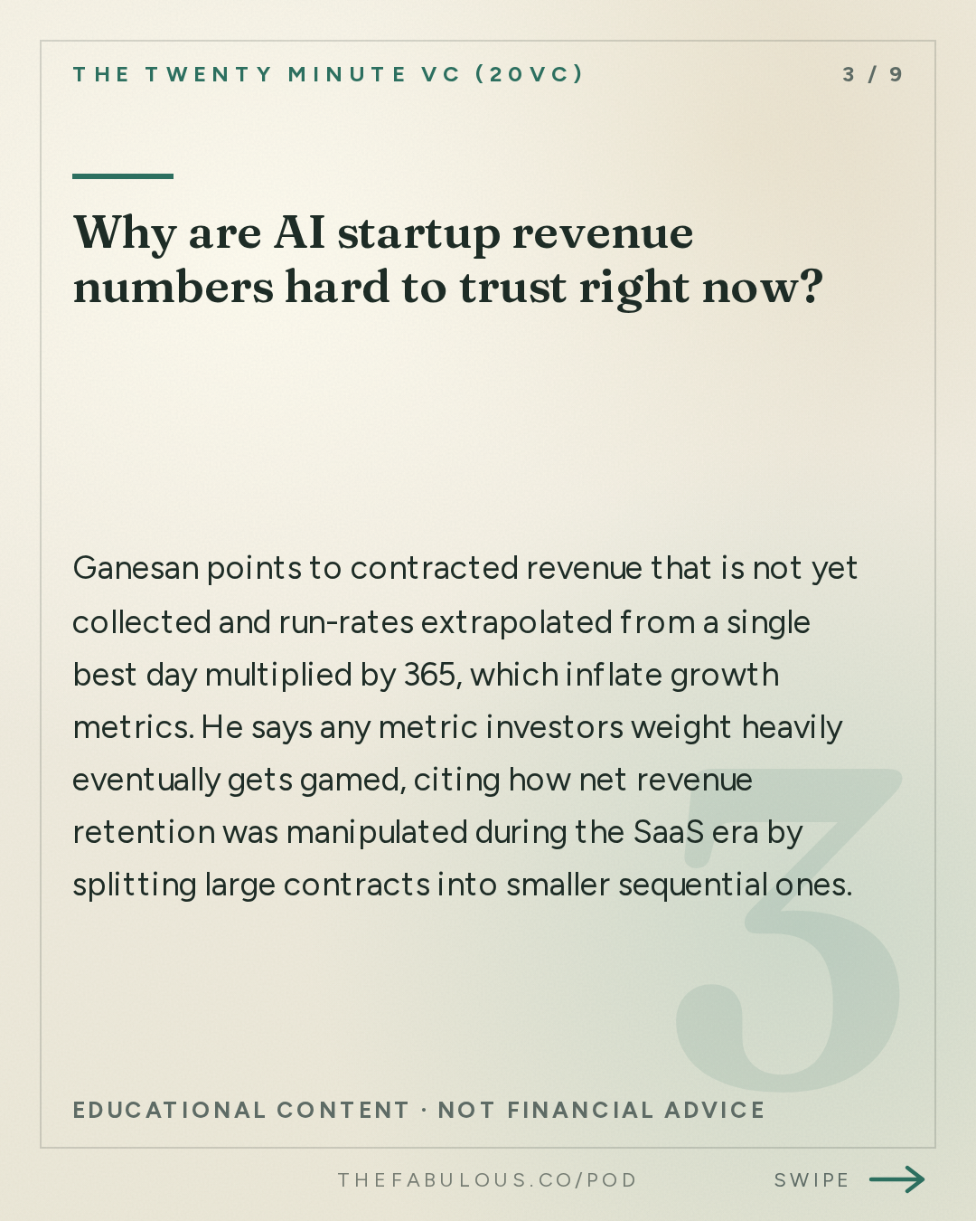 Why are AI startup revenue numbers hard to trust right now? — The Twenty Minute VC (20VC): Venture Capital | Startup Funding | The Pitch: 20VC: Is Seed Investing Dead Without a $1BN Fund? | Does Ownership and Price Matter When Companies Can Be $1TRN Exits | Are AI Revenue Numbers Real and What to Watch Out For with Venky Ganesan, Menlo Ventures