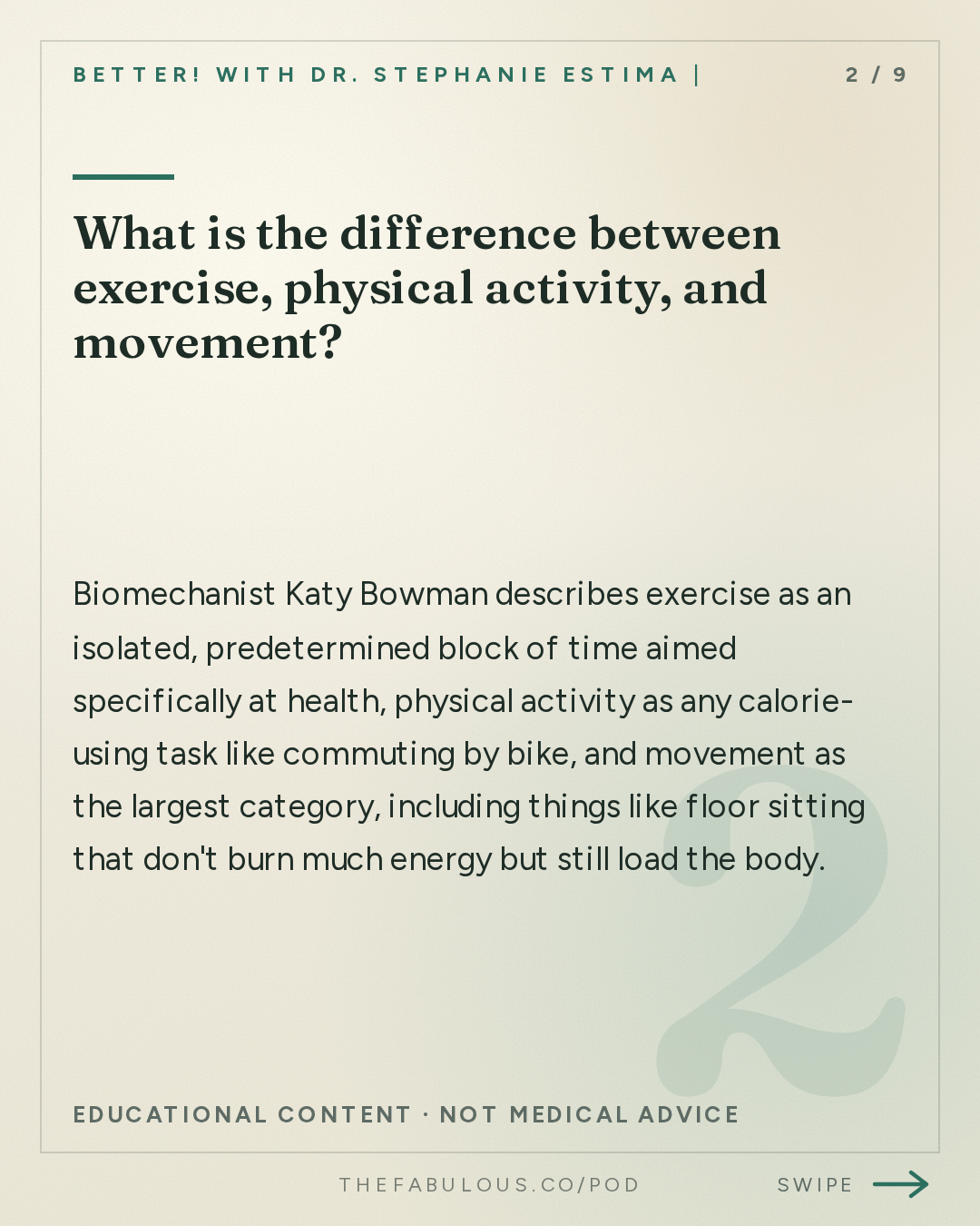 What is the difference between exercise, physical activity, and movement? — BETTER! with Dr. Stephanie Estima | Strength, Body Composition & Perimenopause: No Time for the Gym? How to Rack Up Movement Minutes and Protect Your Bone Density with Katy Bowman