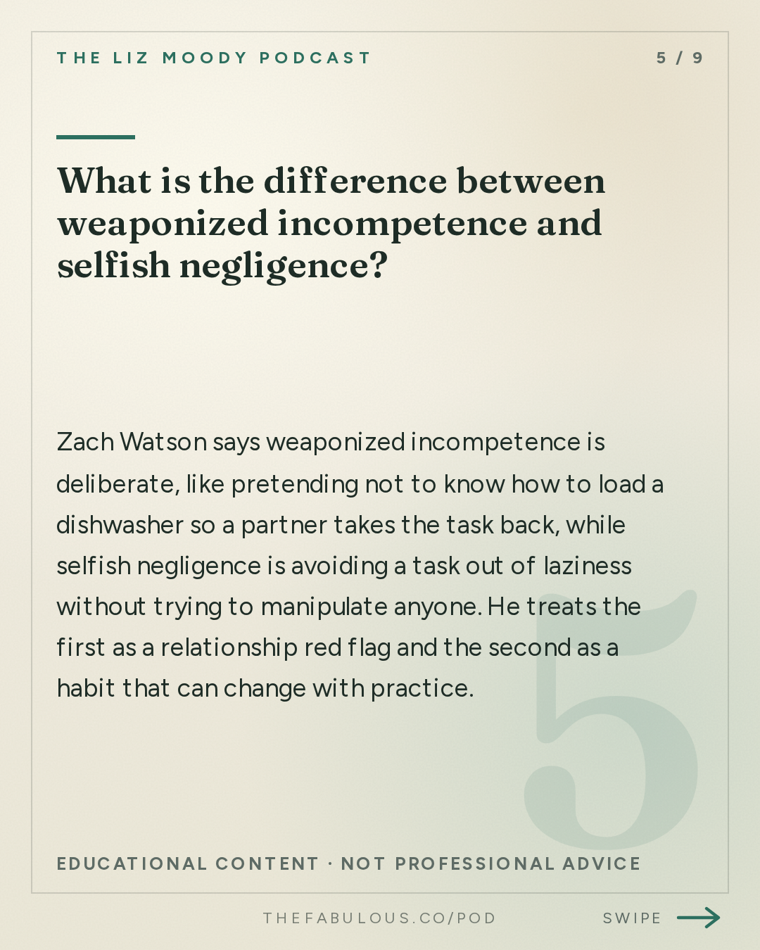 What is the difference between weaponized incompetence and selfish negligence? — The Liz Moody Podcast: How To Get Him To ACTUALLY Carry The Mental Load (Former Man Child Explains)