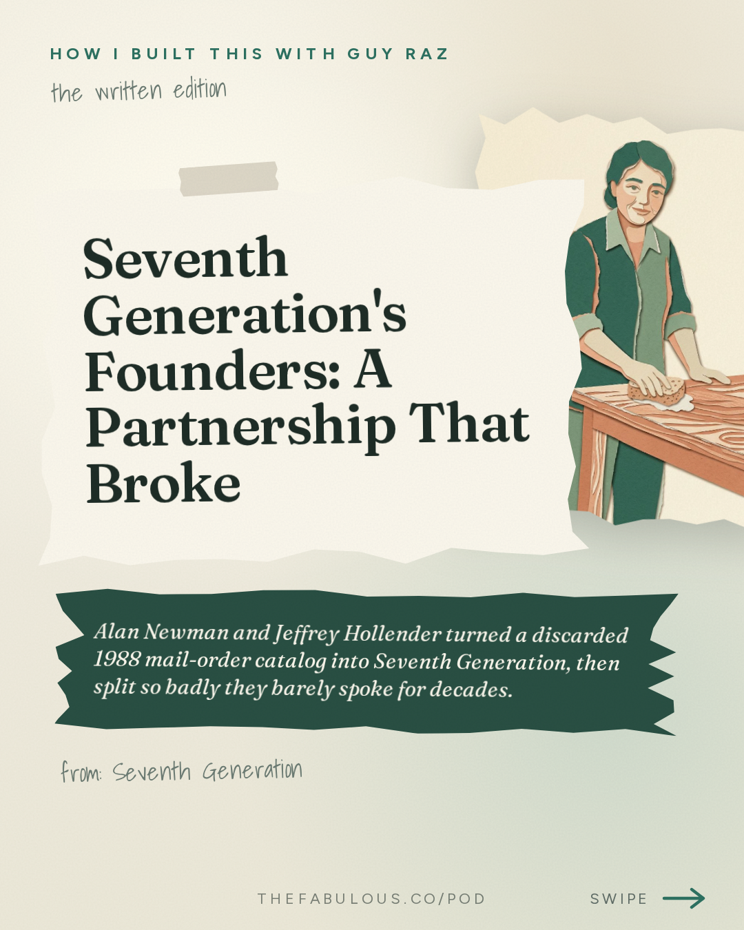 Seventh Generation's Founders: A Partnership That Broke — How I Built This with Guy Raz: Seventh Generation: Alan Newman and Jeffrey Hollender. A Partnership that Flourished—until it Failed. (2021) 