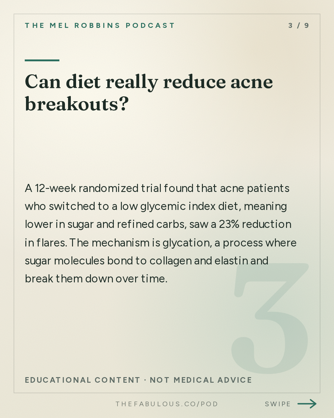 Can diet really reduce acne breakouts? — The Mel Robbins Podcast: Mayo Clinic Dermatologist: 5 Small Habits for Healthier, Younger, and Amazing Skin
