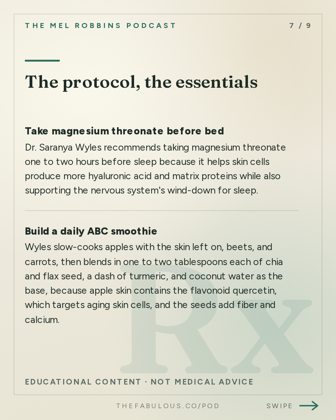 The protocol, the essentials — The Mel Robbins Podcast: Mayo Clinic Dermatologist: 5 Small Habits for Healthier, Younger, and Amazing Skin