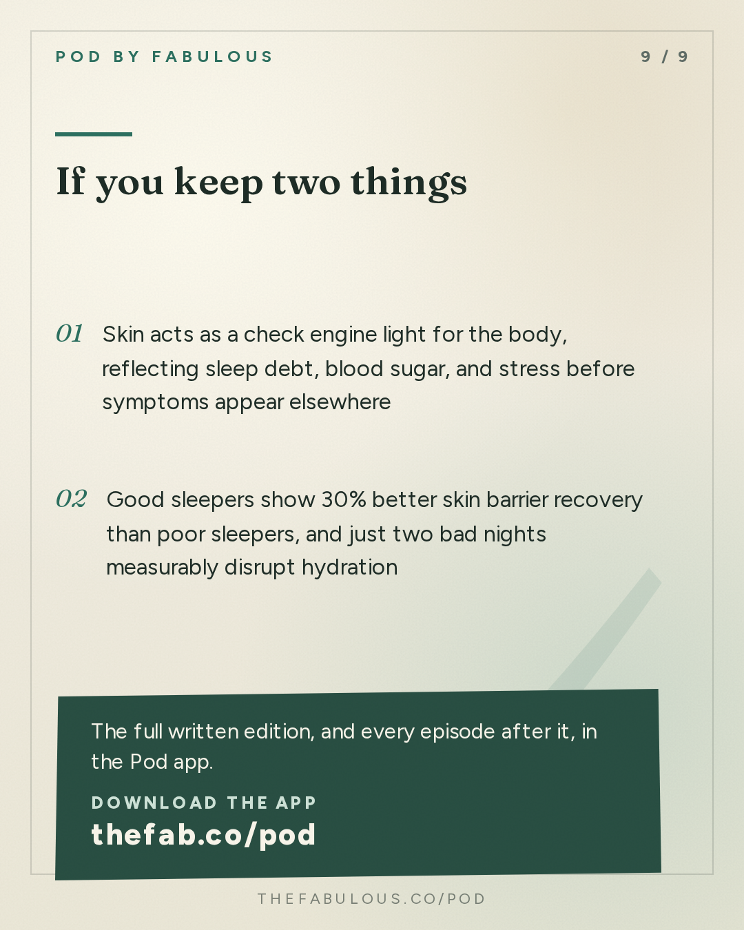 If you keep two things — The Mel Robbins Podcast: Mayo Clinic Dermatologist: 5 Small Habits for Healthier, Younger, and Amazing Skin