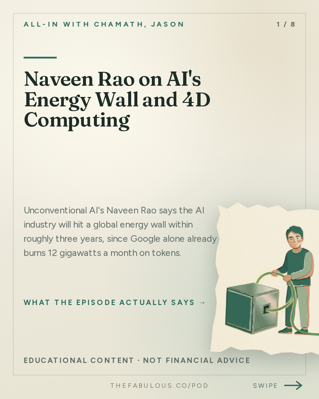 Naveen Rao on AI's Energy Wall and 4D Computing — All-In with Chamath, Jason, Sacks & Friedberg: Naveen Rao: 4D Computing, AI's Energy Wall & Beating Biology