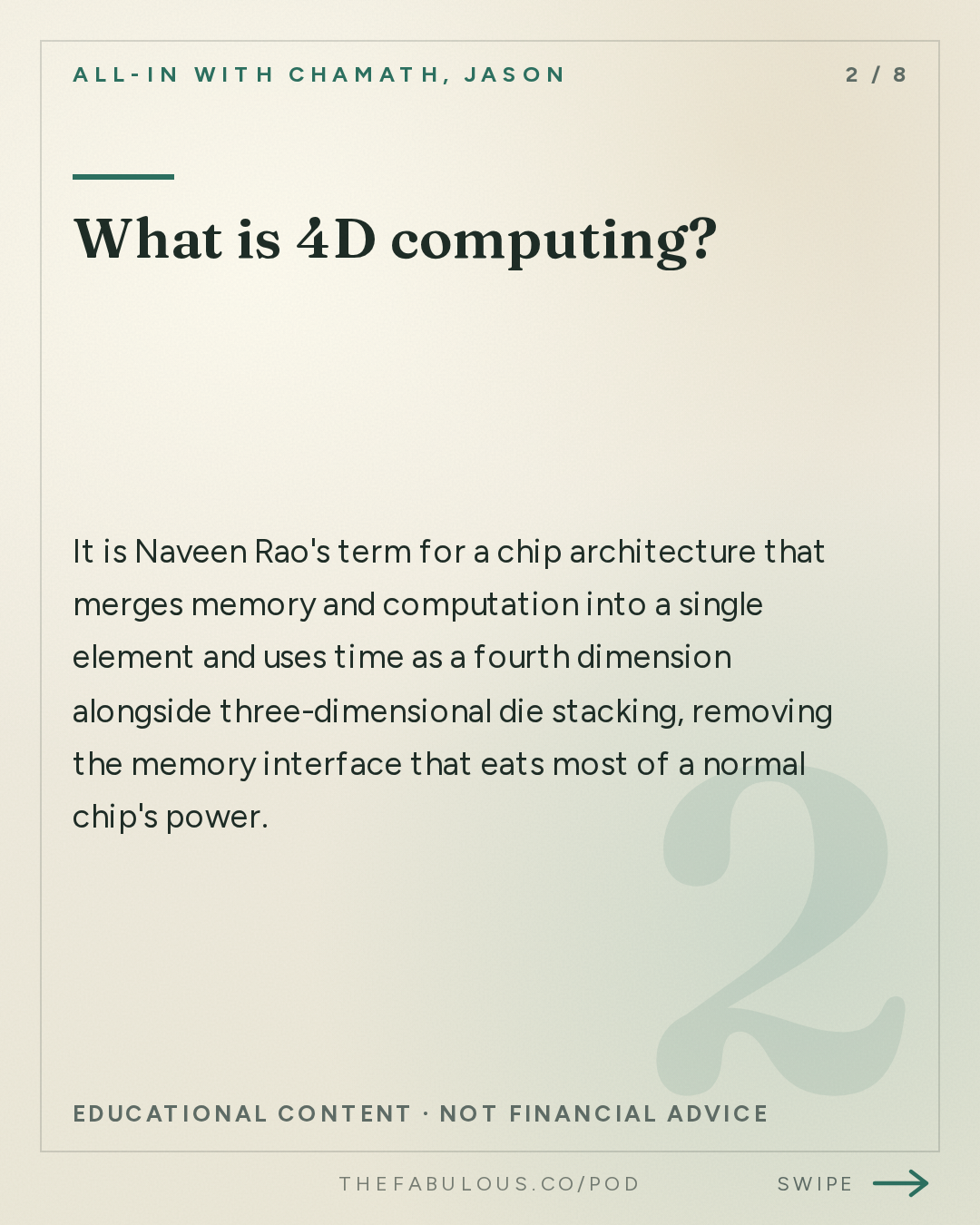 What is 4D computing? — All-In with Chamath, Jason, Sacks & Friedberg: Naveen Rao: 4D Computing, AI's Energy Wall & Beating Biology