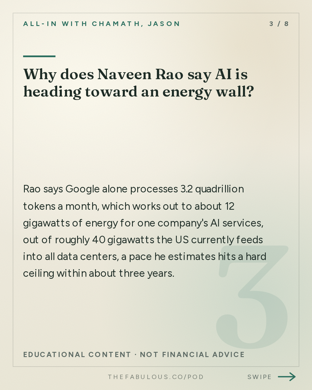 Why does Naveen Rao say AI is heading toward an energy wall? — All-In with Chamath, Jason, Sacks & Friedberg: Naveen Rao: 4D Computing, AI's Energy Wall & Beating Biology