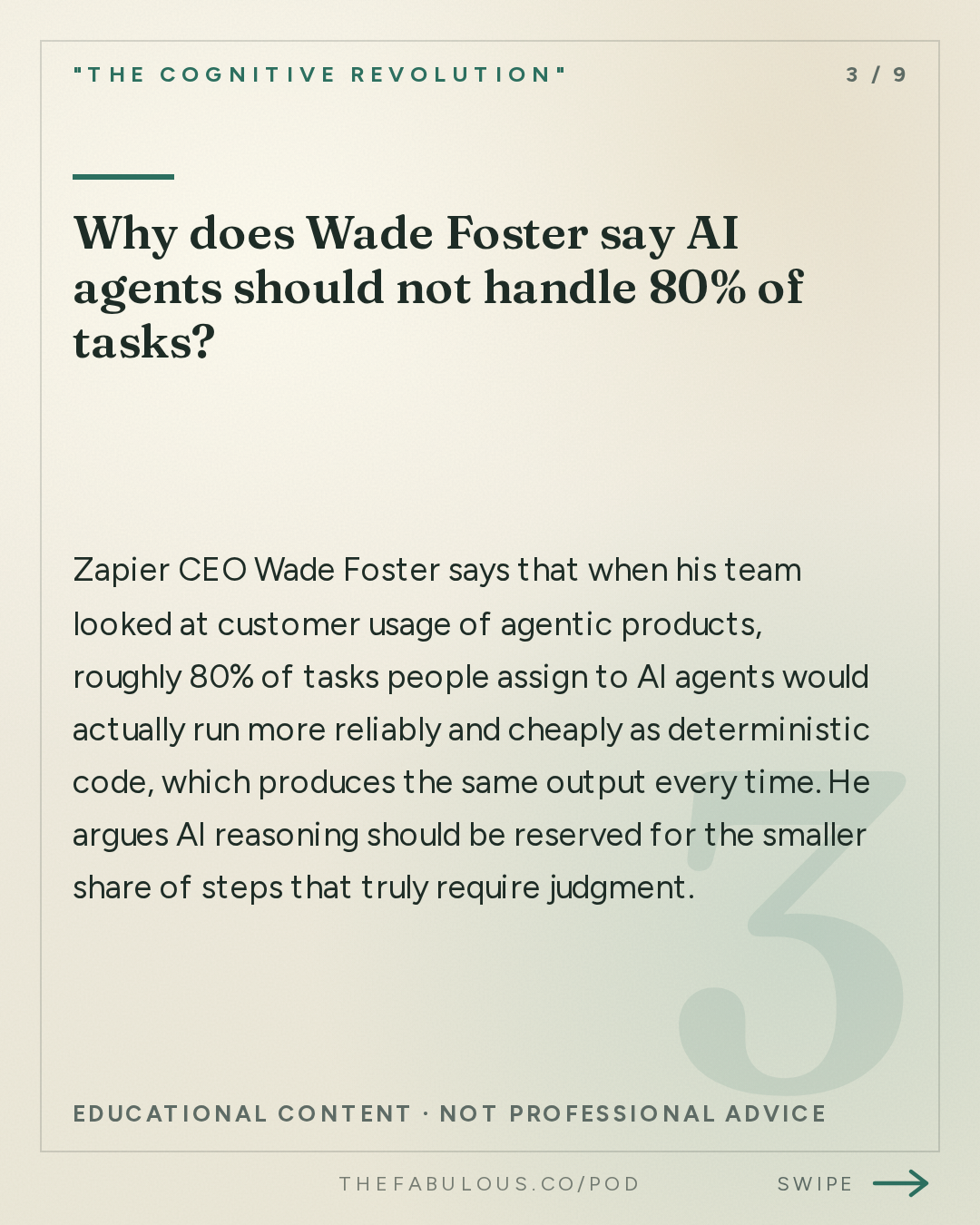 Why does Wade Foster say AI agents should not handle 80% of tasks? — "The Cognitive Revolution" : No Code Is Code: Zapier CEO Wade Foster on Headless Tools, Zapier MCP & Automation Bench