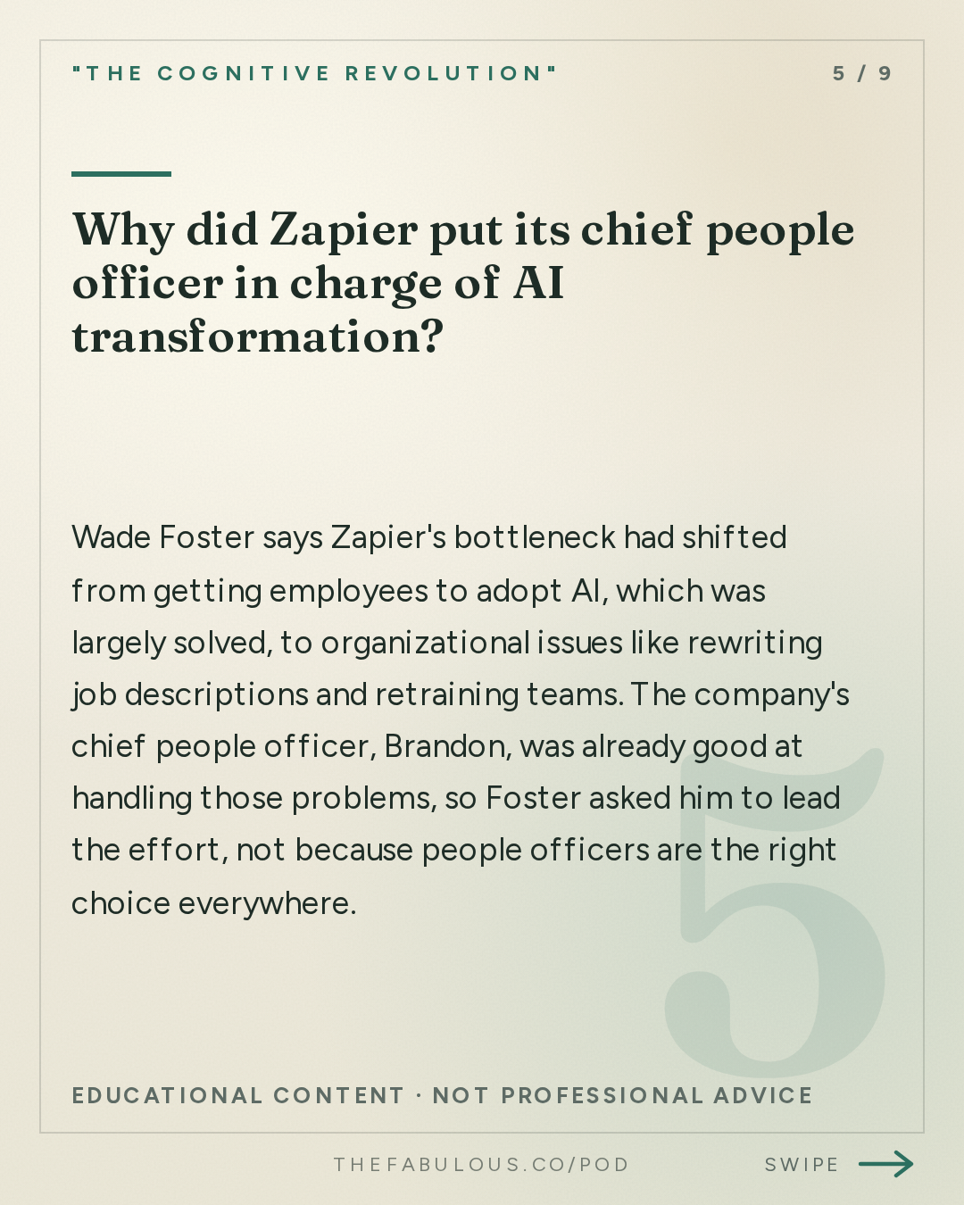 Why did Zapier put its chief people officer in charge of AI transformation? — "The Cognitive Revolution" : No Code Is Code: Zapier CEO Wade Foster on Headless Tools, Zapier MCP & Automation Bench