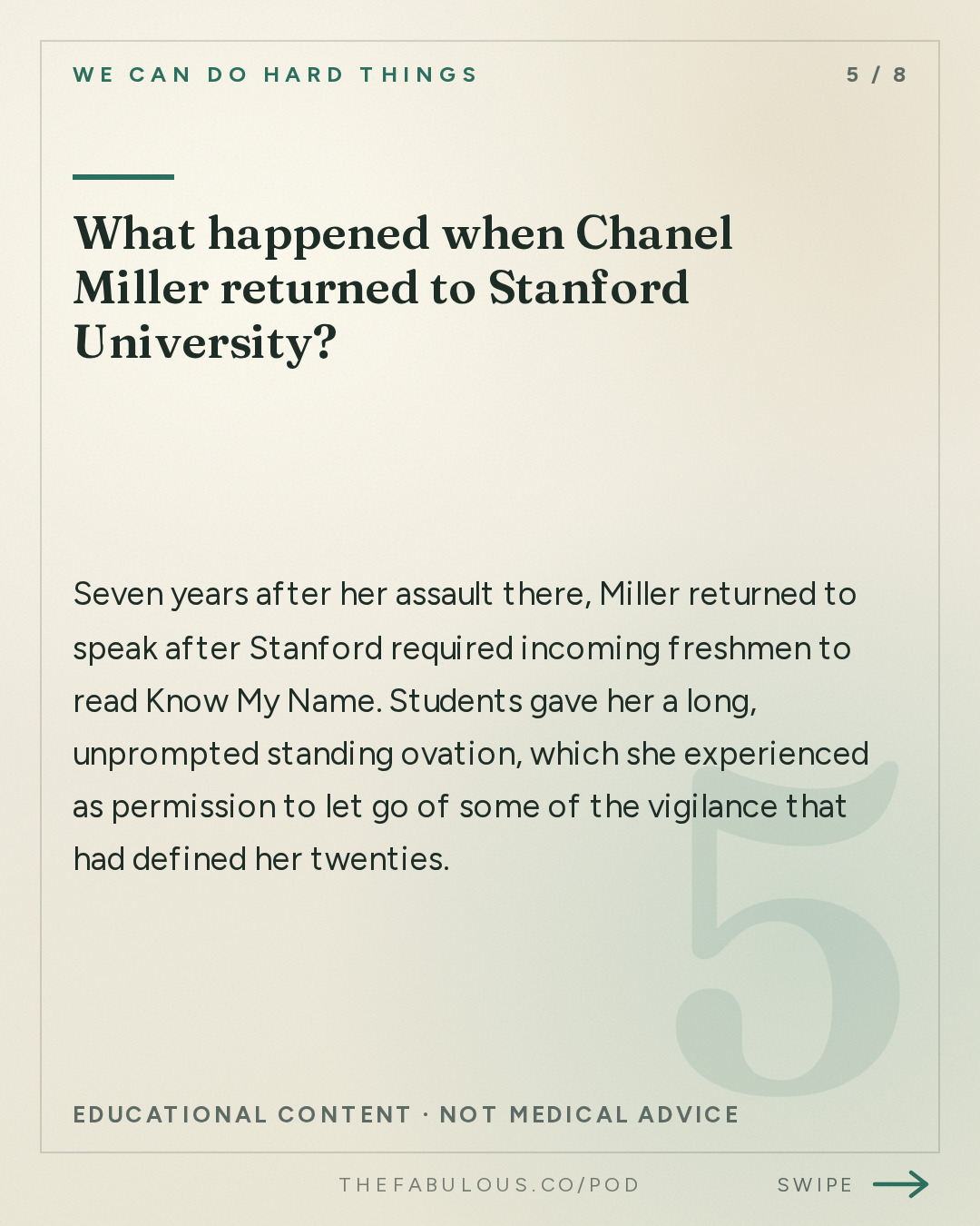 What happened when Chanel Miller returned to Stanford University? — We Can Do Hard Things: (BEST OF) How to Not Disappear: Chanel Miller