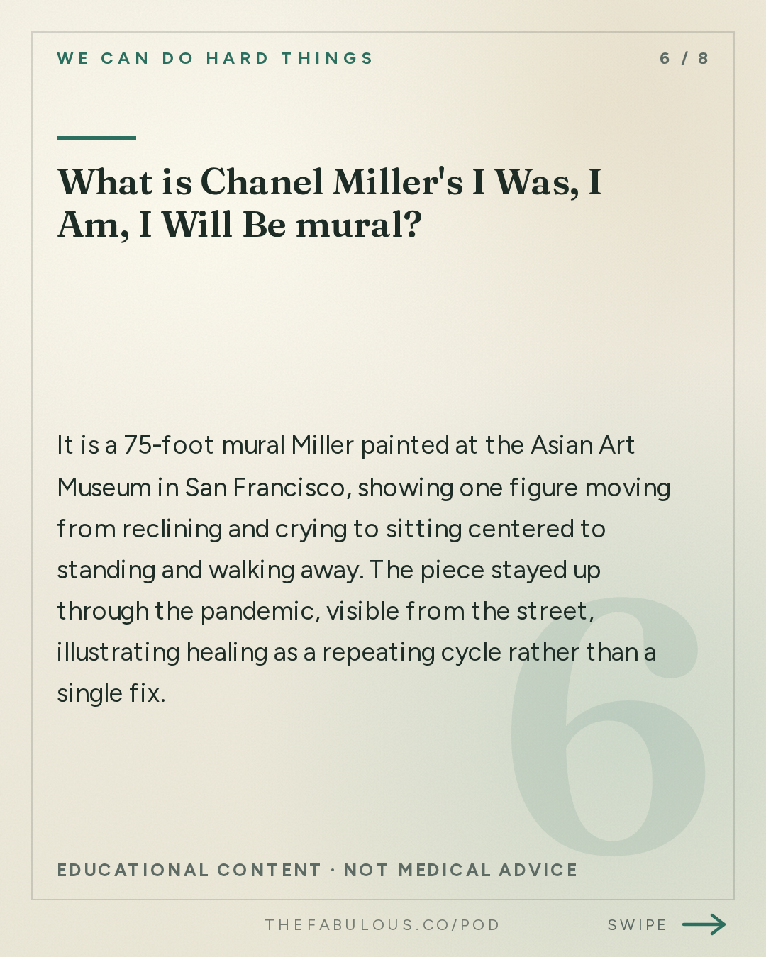 What is Chanel Miller's I Was, I Am, I Will Be mural? — We Can Do Hard Things: (BEST OF) How to Not Disappear: Chanel Miller