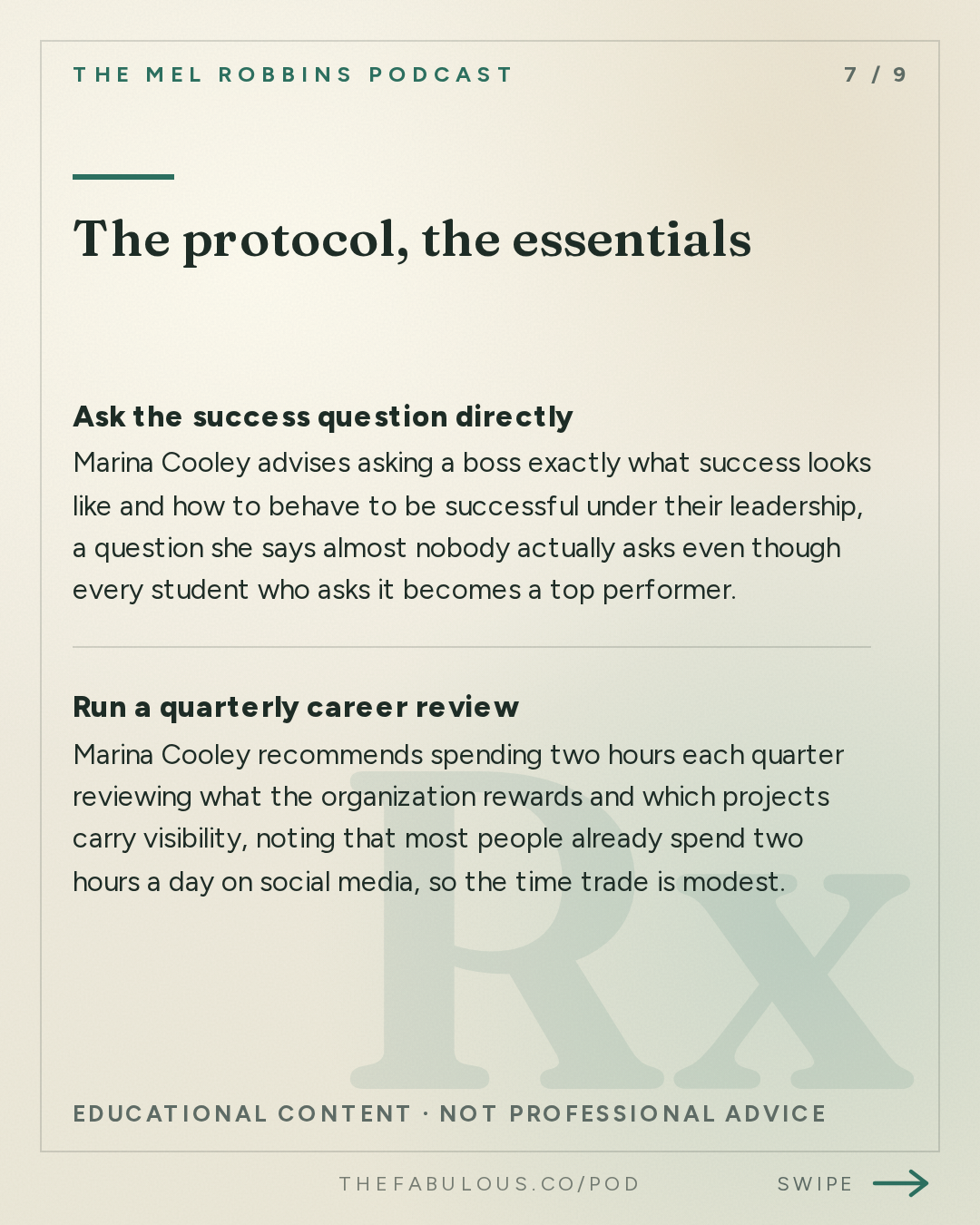 The protocol, the essentials — The Mel Robbins Podcast: How to Stop Being Overlooked & Start Getting What You Want With Top Business School Professor