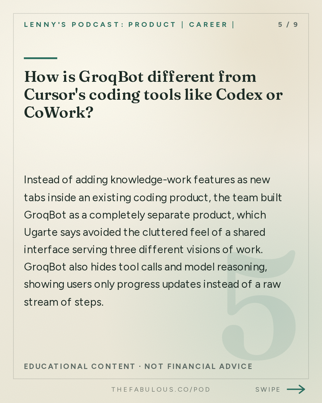 How is GroqBot different from Cursor's coding tools like Codex or CoWork? — Lenny's Podcast: Product | Career | Growth: How we built Grok Bot in a month | Roman Ugarte (SpaceXAI)