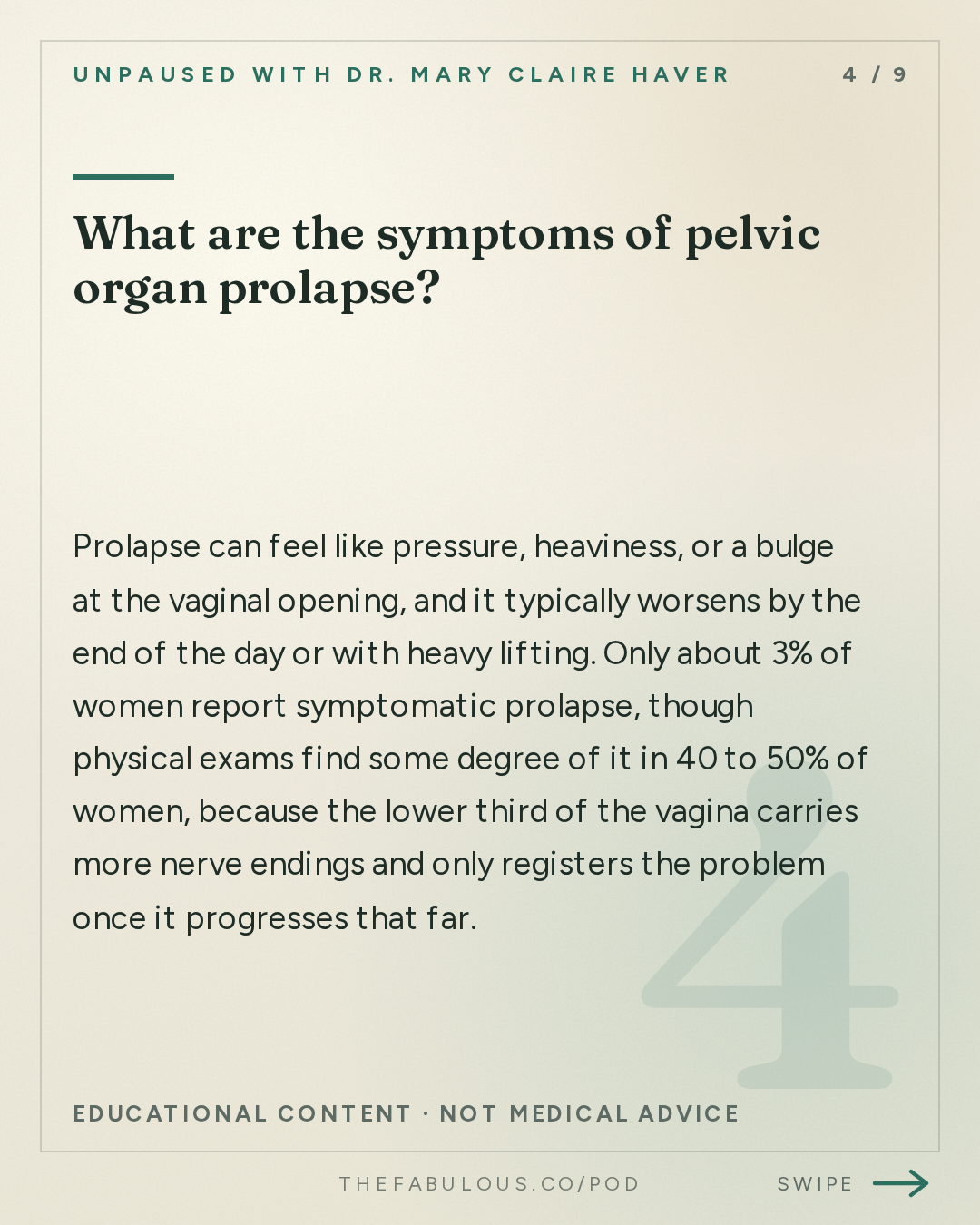 What are the symptoms of pelvic organ prolapse? — unPAUSED with Dr. Mary Claire Haver: Bladder Leaks, UTIs & Pelvic Floor Health with the Vagina Whisperer