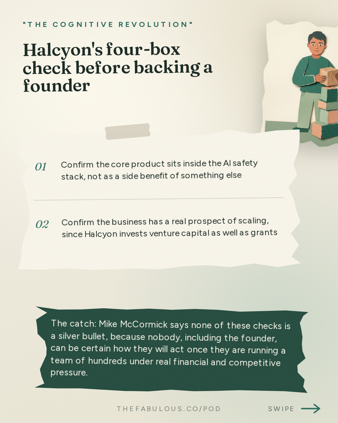 Halcyon's four-box check before backing a founder — "The Cognitive Revolution" : Zero to One in AI Safety: Halcyon's Mike McCormick on Launching 30 New Orgs & the Founder Bottleneck
