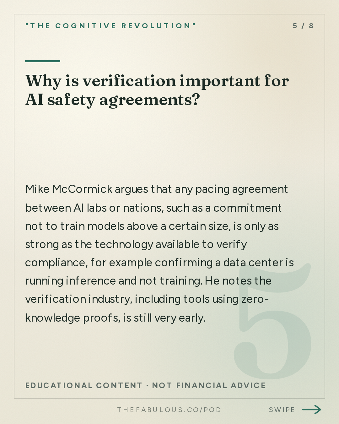 Why is verification important for AI safety agreements? — "The Cognitive Revolution" : Zero to One in AI Safety: Halcyon's Mike McCormick on Launching 30 New Orgs & the Founder Bottleneck