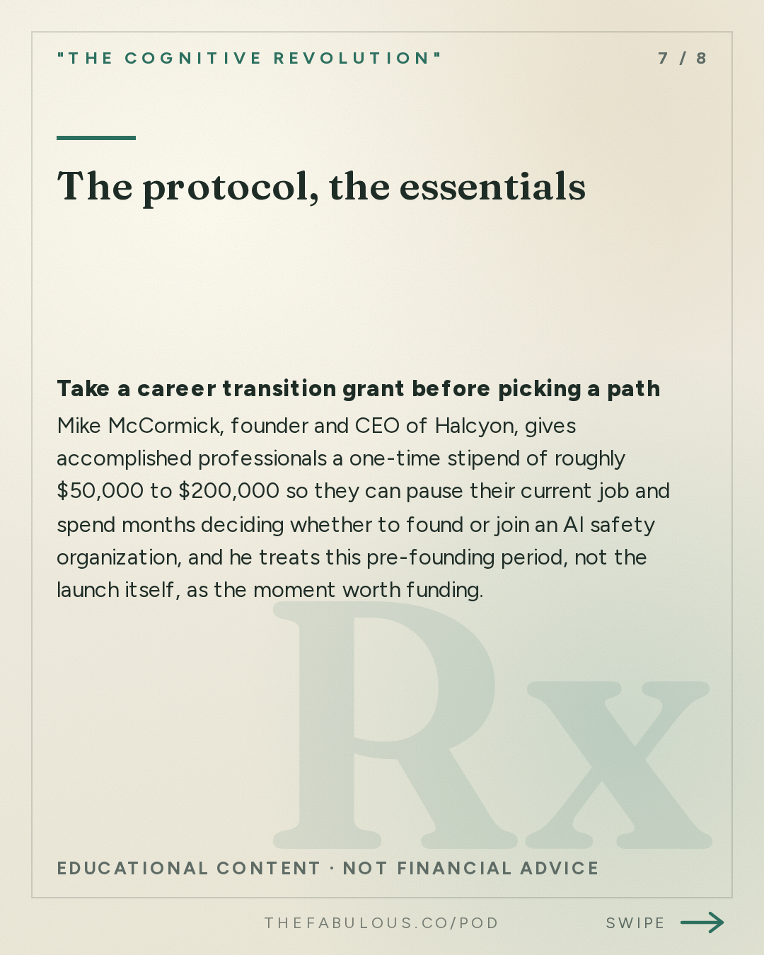 The protocol, the essentials — "The Cognitive Revolution" : Zero to One in AI Safety: Halcyon's Mike McCormick on Launching 30 New Orgs & the Founder Bottleneck