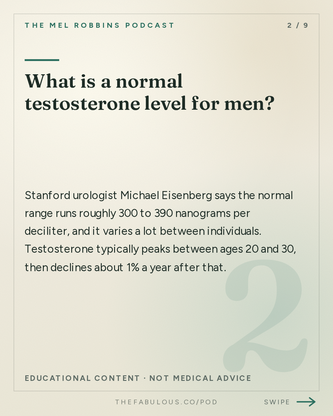 What is a normal testosterone level for men? — The Mel Robbins Podcast: The Ultimate Guide to Male Hormones & Men’s Health