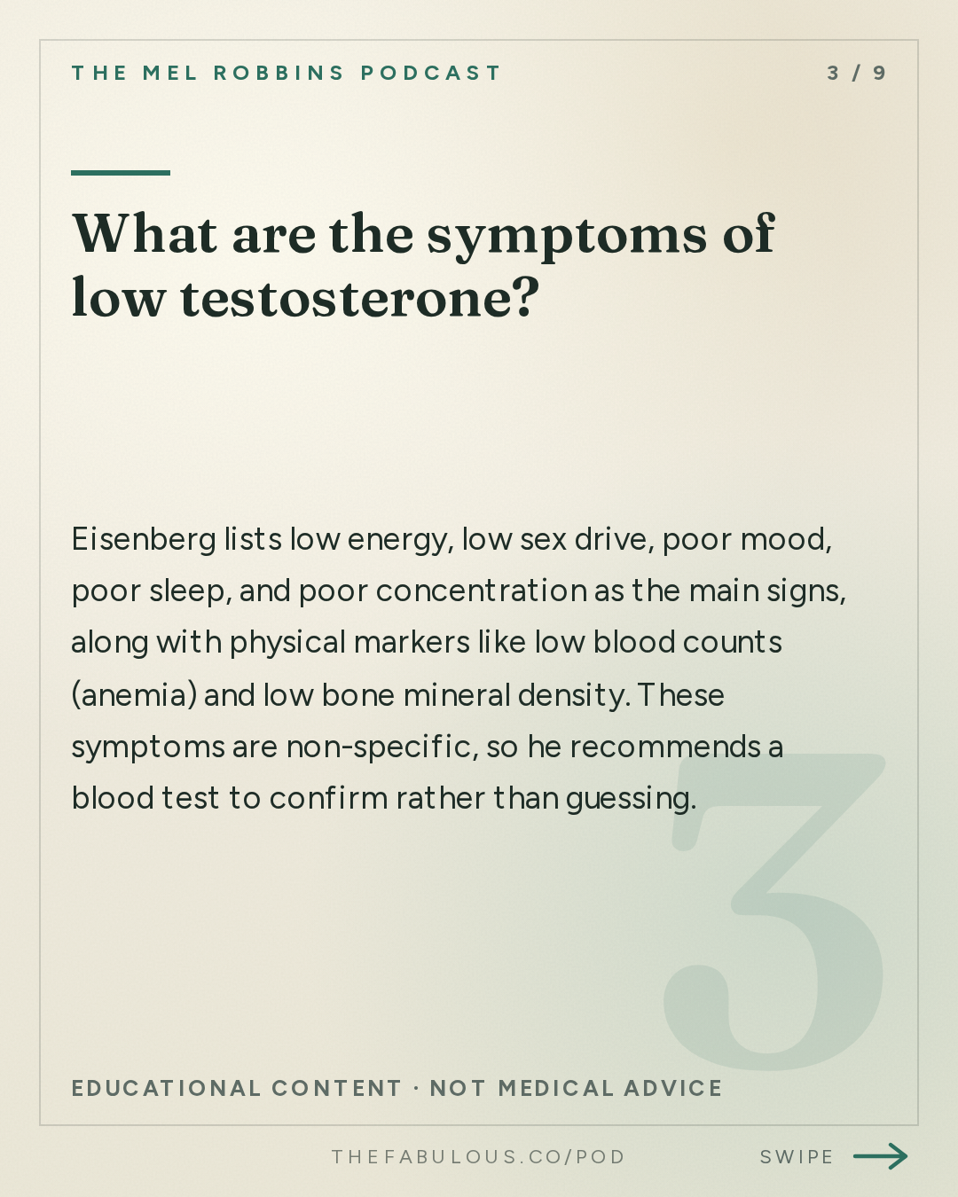 What are the symptoms of low testosterone? — The Mel Robbins Podcast: The Ultimate Guide to Male Hormones & Men’s Health