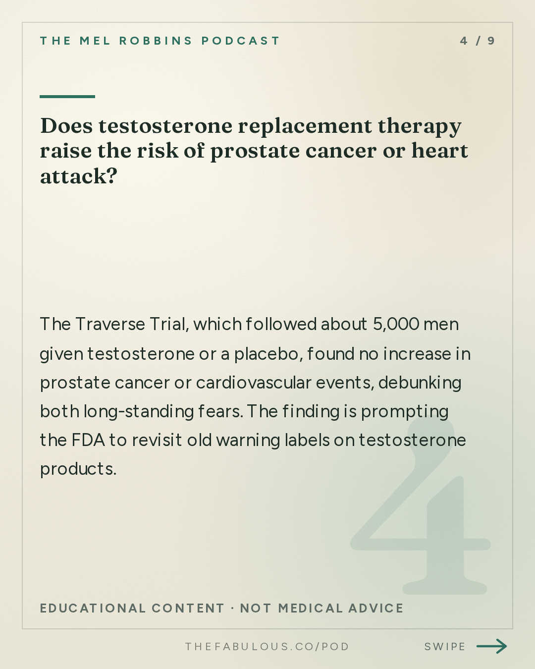 Does testosterone replacement therapy raise the risk of prostate cancer or heart attack? — The Mel Robbins Podcast: The Ultimate Guide to Male Hormones & Men’s Health