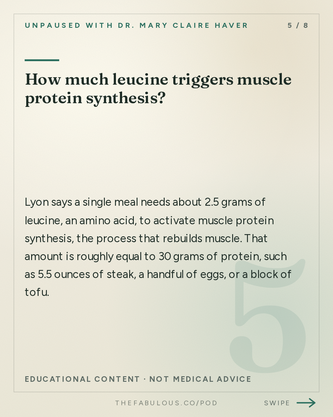 How much leucine triggers muscle protein synthesis? — unPAUSED with Dr. Mary Claire Haver: Muscle is the Organ for Longevity with Dr. Gabrielle Lyon