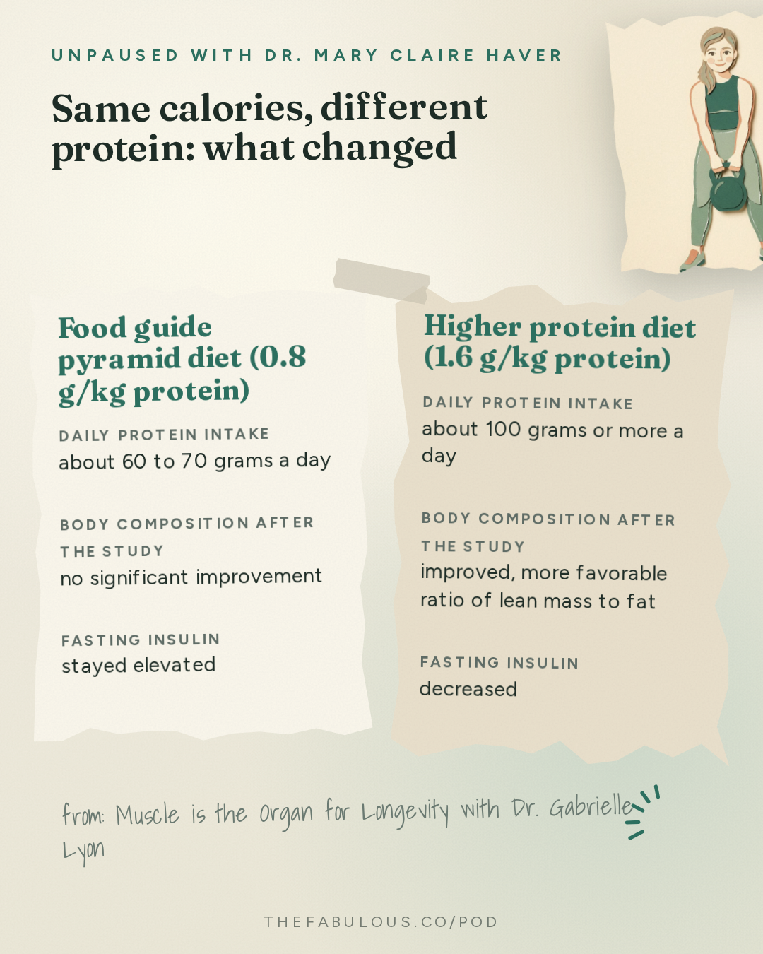 Same calories, different protein: what changed — unPAUSED with Dr. Mary Claire Haver: Muscle is the Organ for Longevity with Dr. Gabrielle Lyon