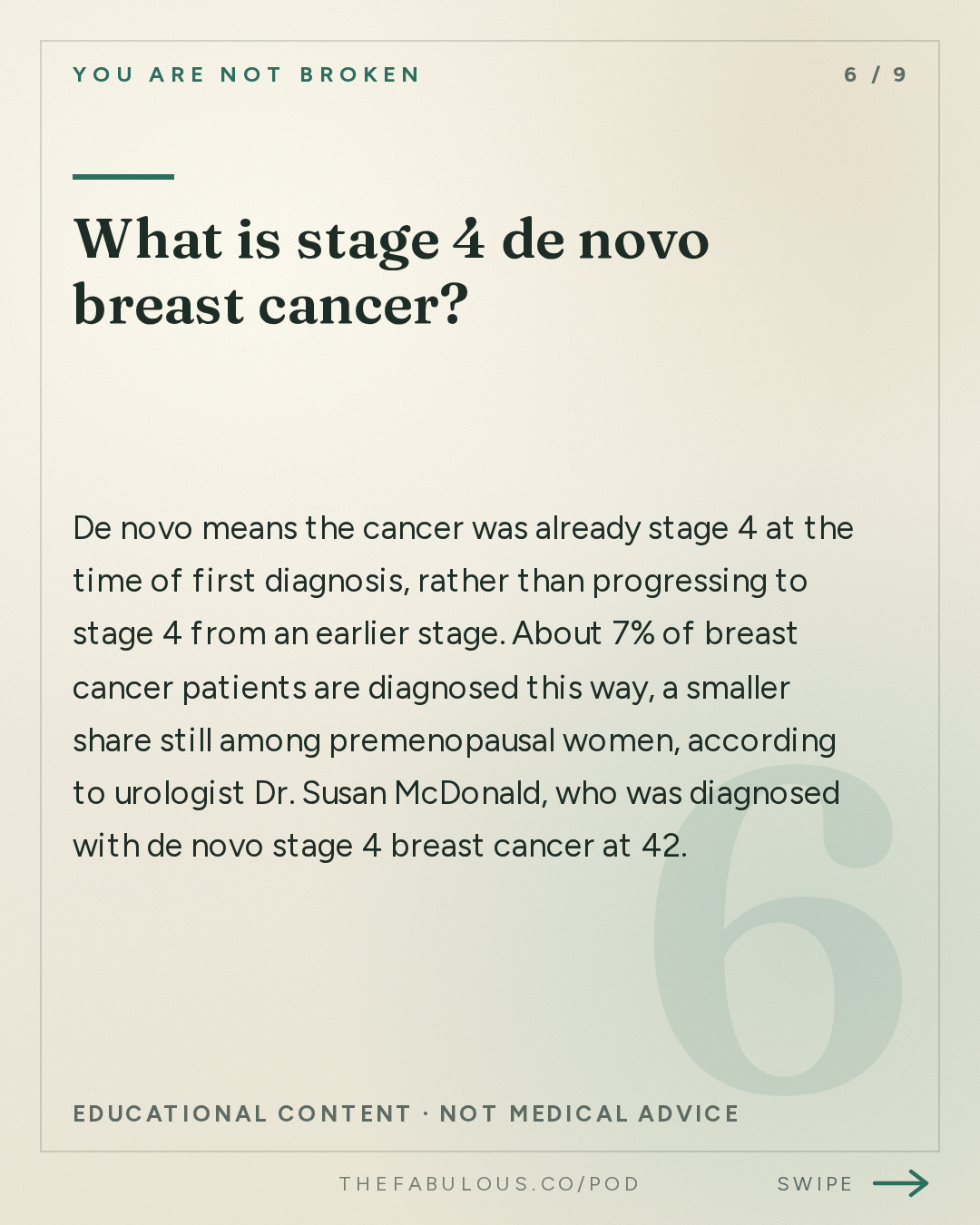 What is stage 4 de novo breast cancer? — You Are Not Broken: 394. Testicular Pain and Stage 4 Breast Cancer