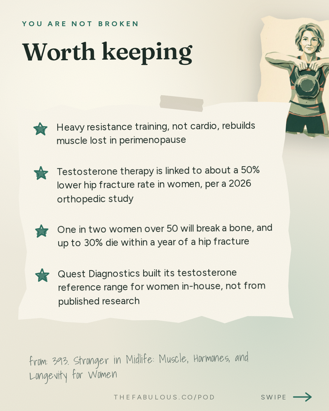 Worth keeping — You Are Not Broken: 393. Stronger in Midlife: Muscle, Hormones, and Longevity for Women