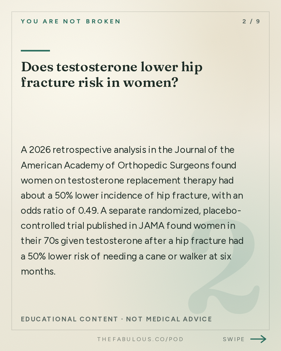 Does testosterone lower hip fracture risk in women? — You Are Not Broken: 393. Stronger in Midlife: Muscle, Hormones, and Longevity for Women