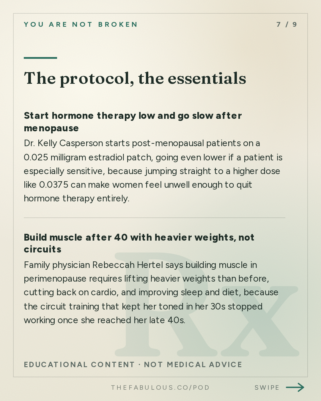 The protocol, the essentials — You Are Not Broken: 393. Stronger in Midlife: Muscle, Hormones, and Longevity for Women