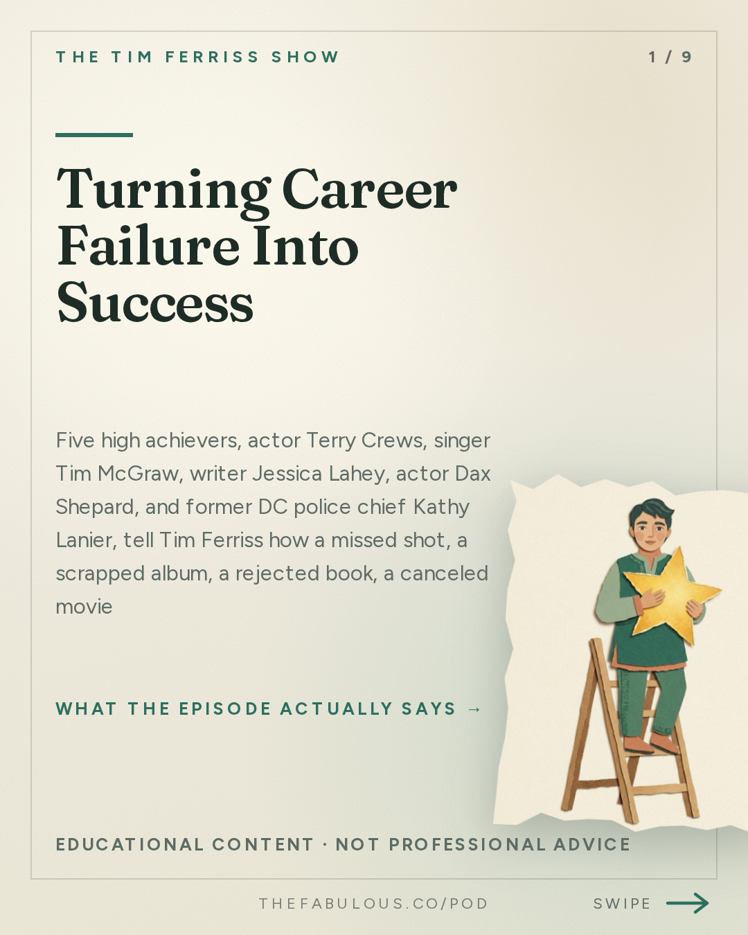 Turning Career Failure Into Success — The Tim Ferriss Show: #881: Tales of Overcoming The Odds, and How to Turn Losses Into Wins  — Tim McGraw, Terry Crews, Dax Shepard, and More