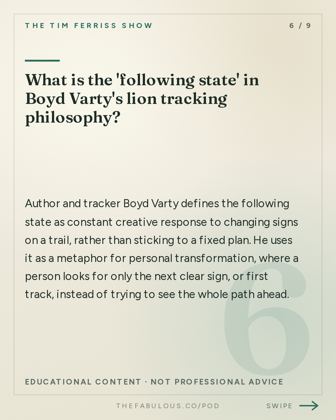 What is the 'following state' in Boyd Varty's lion tracking philosophy? — The Tim Ferriss Show: #881: Tales of Overcoming The Odds, and How to Turn Losses Into Wins  — Tim McGraw, Terry Crews, Dax Shepard, and More