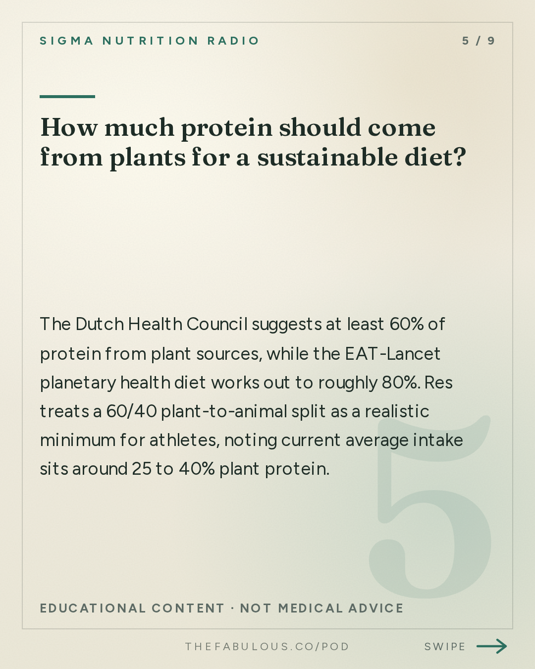 How much protein should come from plants for a sustainable diet? — Sigma Nutrition Radio: #624: Can Athletes Eat for Performance and the Planet? – Peter Res