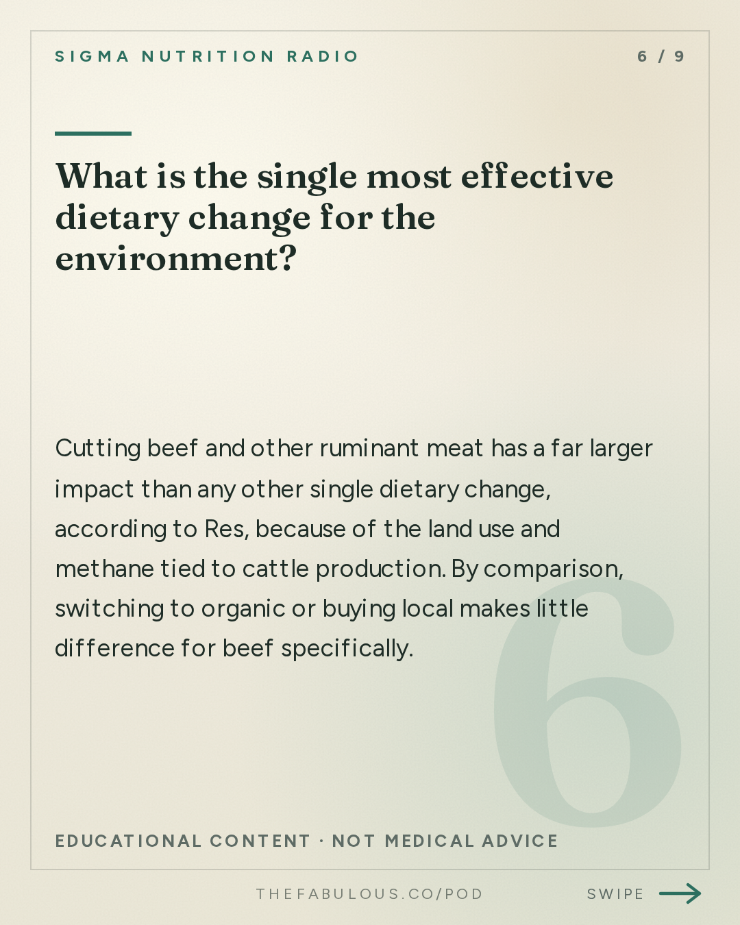 What is the single most effective dietary change for the environment? — Sigma Nutrition Radio: #624: Can Athletes Eat for Performance and the Planet? – Peter Res