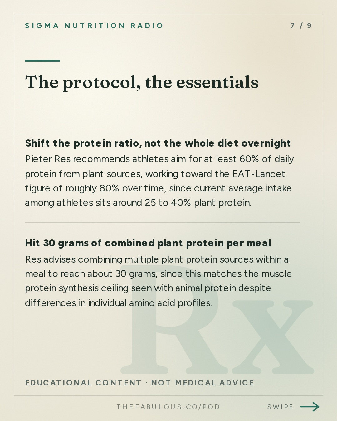 The protocol, the essentials — Sigma Nutrition Radio: #624: Can Athletes Eat for Performance and the Planet? – Peter Res