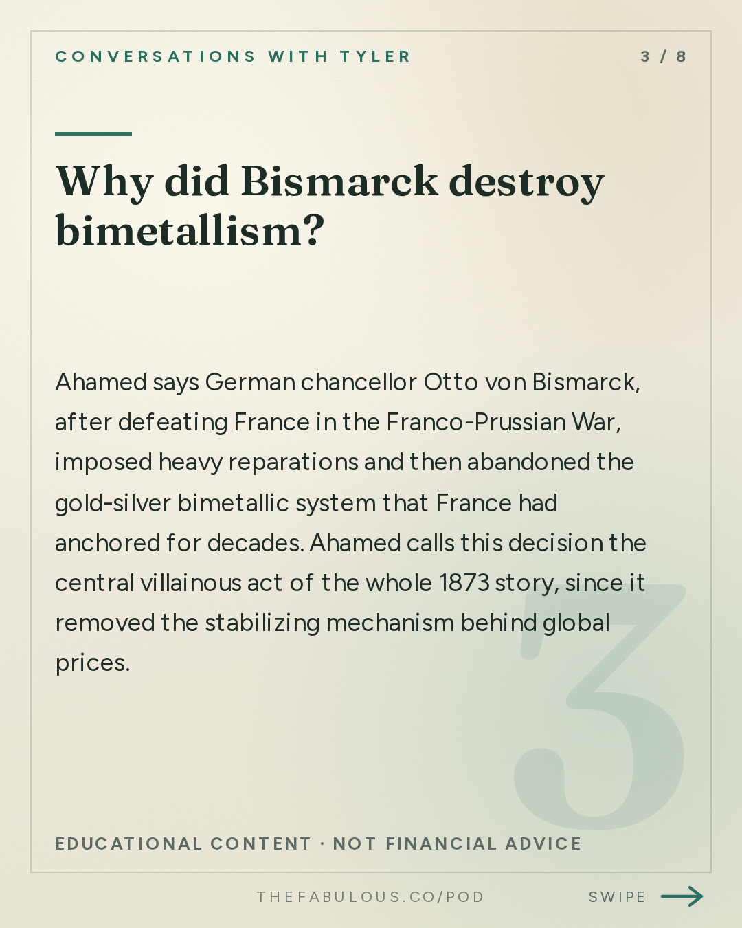 Why did Bismarck destroy bimetallism? — Conversations with Tyler: Liaquat Ahamed on Financial Crises, Gold, and the Lessons of 1873