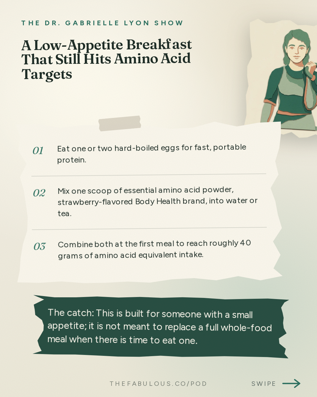 A Low-Appetite Breakfast That Still Hits Amino Acid Targets — The Dr. Gabrielle Lyon Show: Essential Amino Acids Explained: Protein Quality, Leucine, BCAAs and How Much You Need