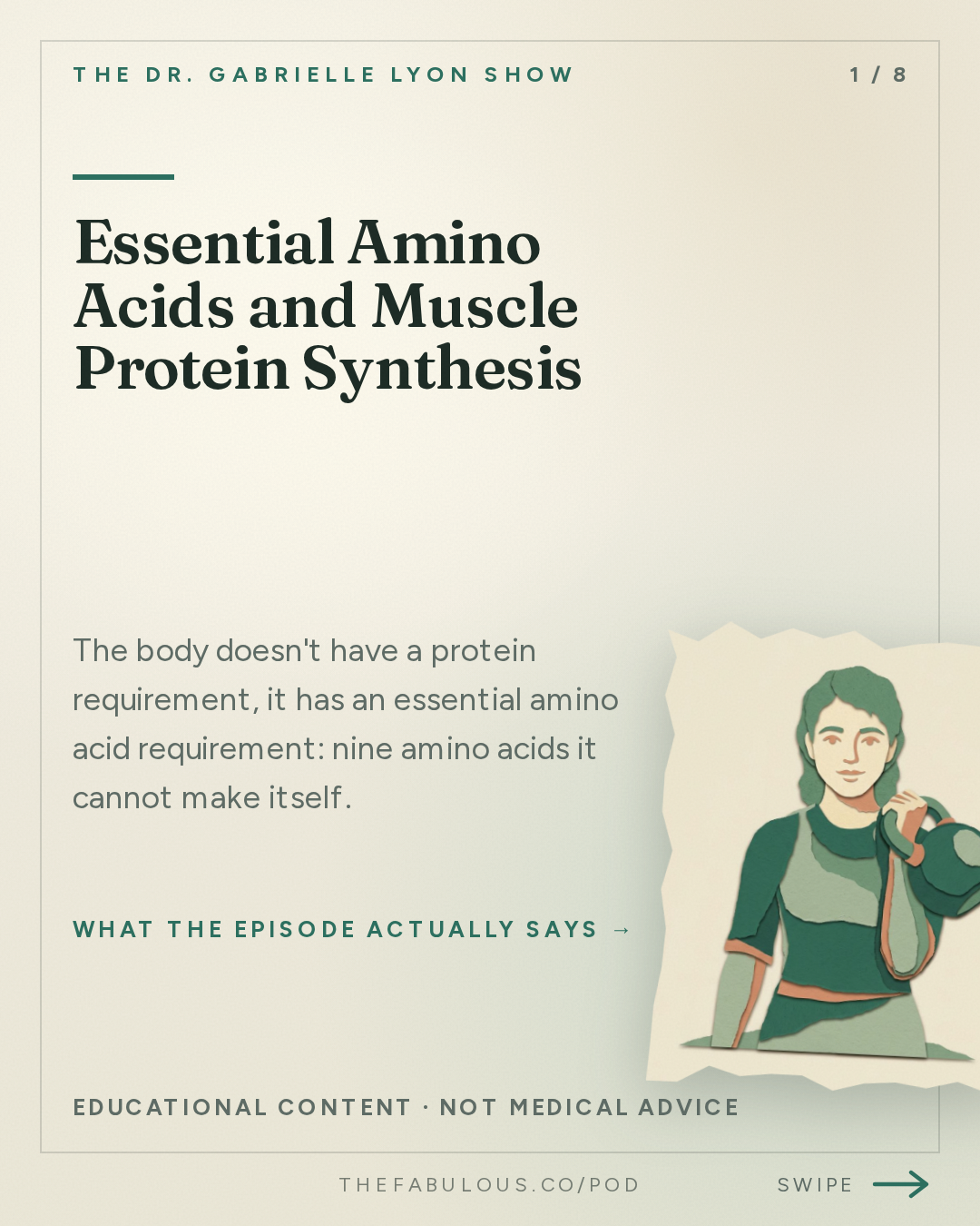 Essential Amino Acids and Muscle Protein Synthesis — The Dr. Gabrielle Lyon Show: Essential Amino Acids Explained: Protein Quality, Leucine, BCAAs and How Much You Need