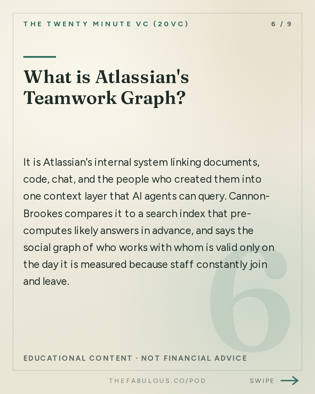 What is Atlassian's Teamwork Graph? — The Twenty Minute VC (20VC): Venture Capital | Startup Funding | The Pitch: 20VC: Atlassian CEO on Why Agents Won't Replace Interfaces | Why Enterprises Won't Trust Chinese Models | Why The Jury Is Still Out On The Benefits of Specialised Models with Mike Cannon-Brookes