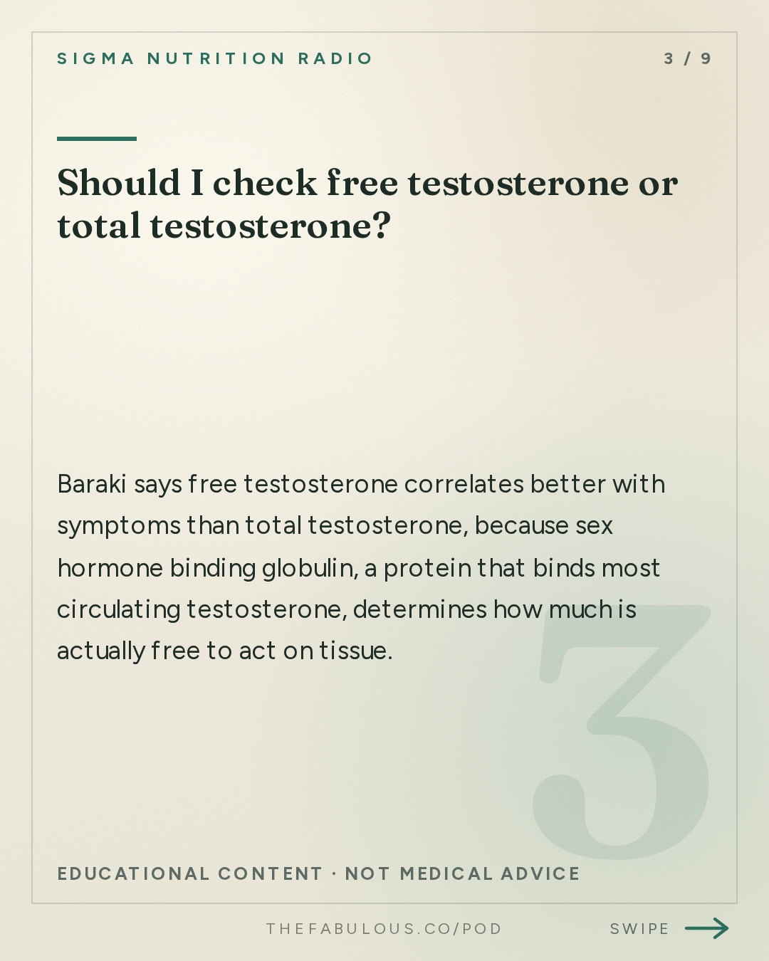 Should I check free testosterone or total testosterone? — Sigma Nutrition Radio: #623: Testosterone Testing: What Do the Results Mean? When Does TRT Help? – Austin Baraki, MD